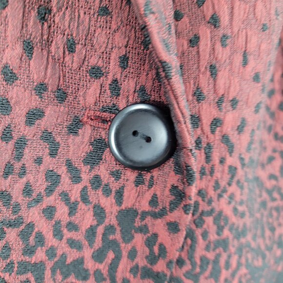 Coldwater Creek Red Black Leopard Blazer Suit Jacket Size 1X (16W-18W) - Picture 9 of 14